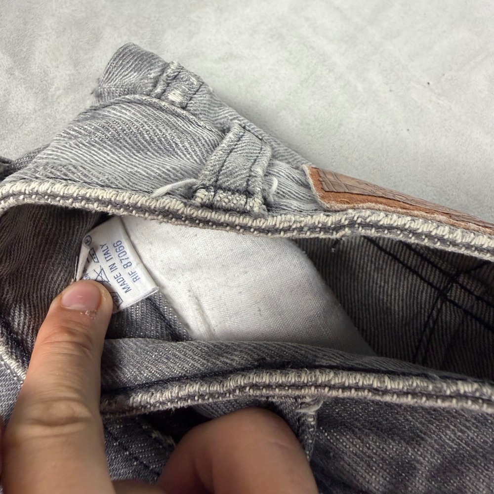 90s Mens POP84 Acid Wash Tapered Relaxed Fit Grey Denim Jeans Size 40 - Picture 7 of 9